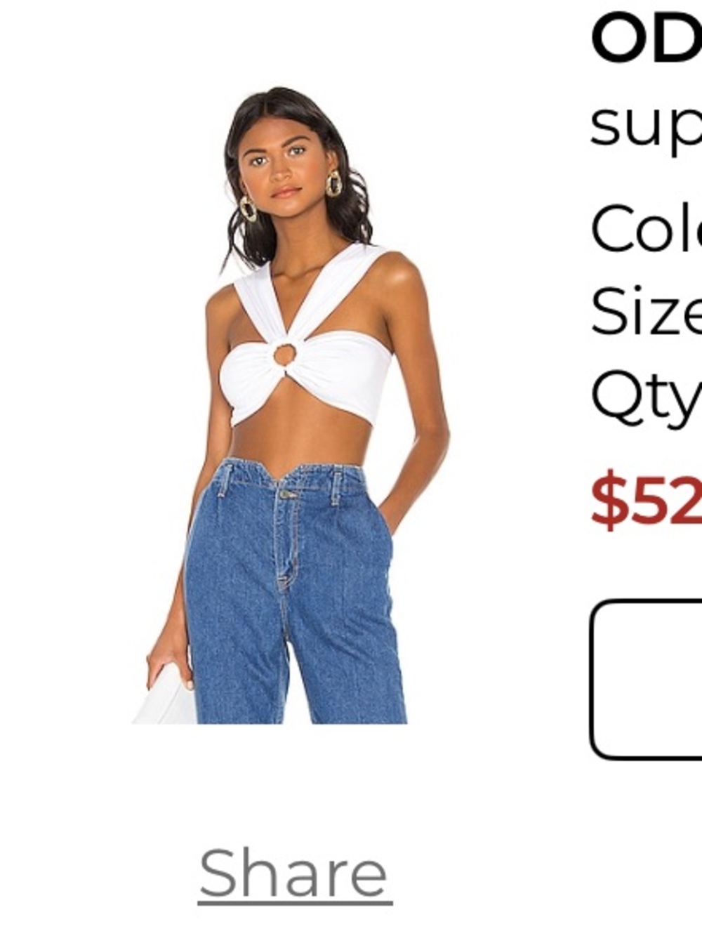 superdown Odette O-Ring Bandeau Top - White